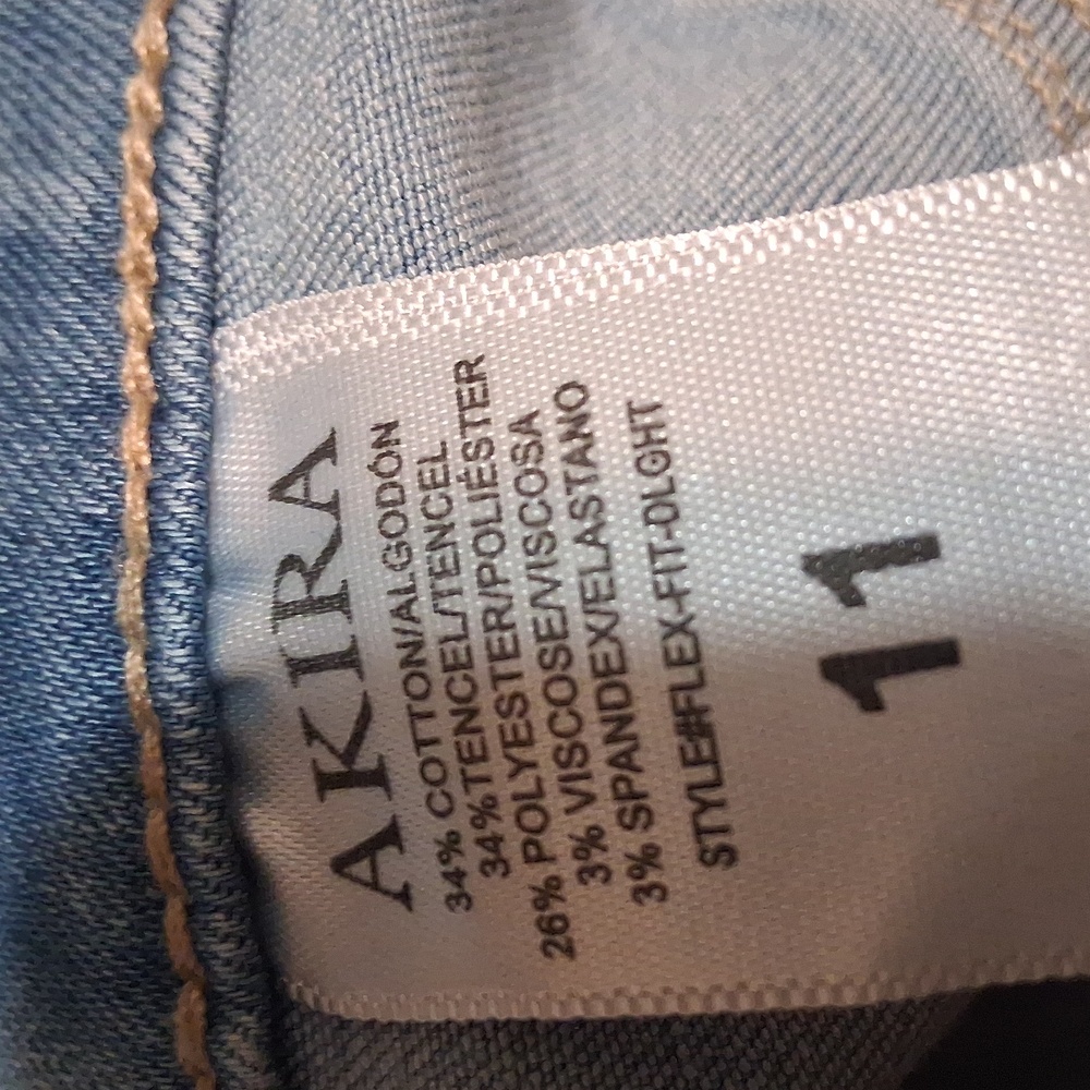 AKIRA Light Blue Flex-Fit Skinny Jeans High-Rise Stretch - Picture 10 of 13
